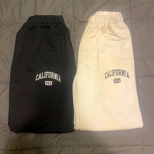 Black and white sweatpants comes with both
